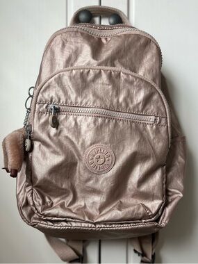 Kipling Rose Gold Mini Backpack